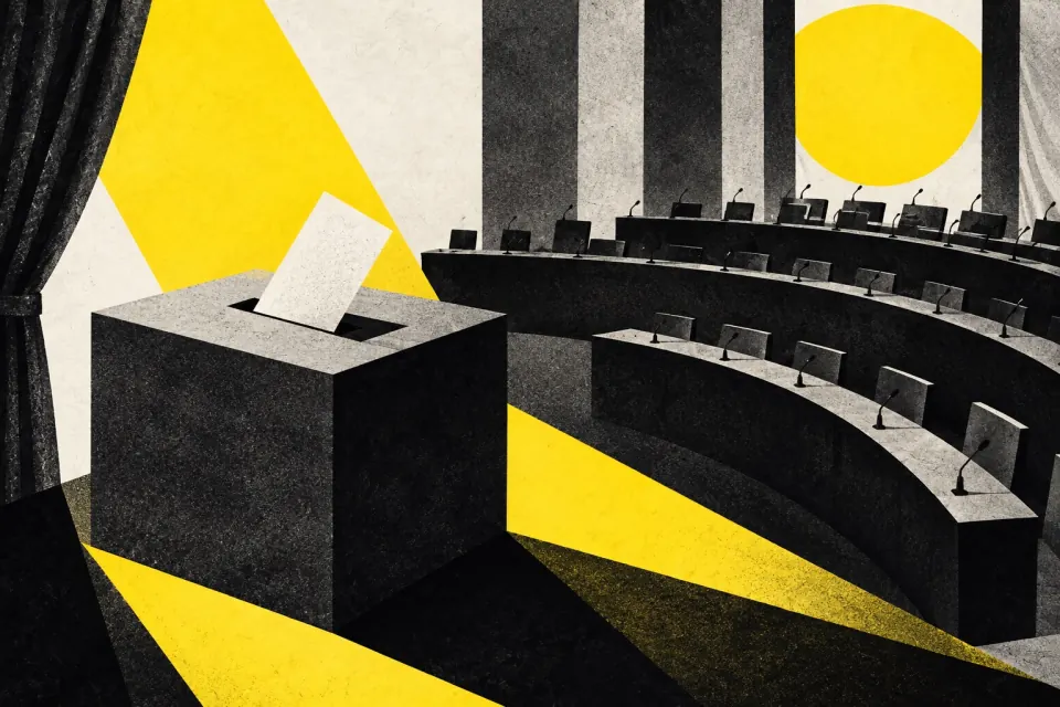 Ilustración editorial de Ruta 27 sobre Congreso y reglas electorales