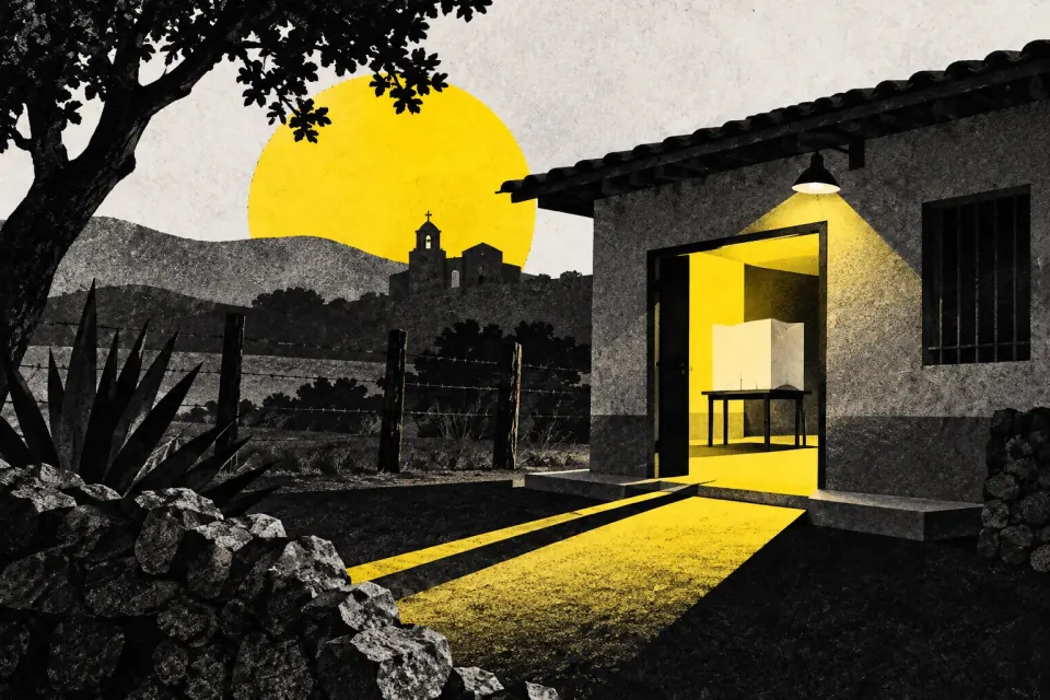 Ilustración editorial de Ruta 27 sobre seguridad del proceso electoral
