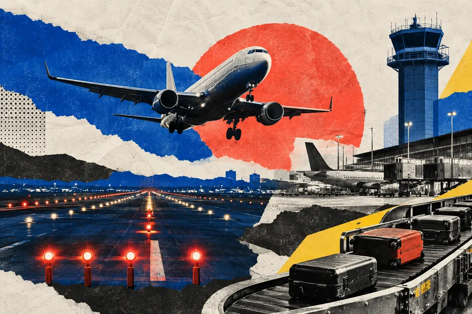 Ilustración editorial de Ruido Cero sobre aviación