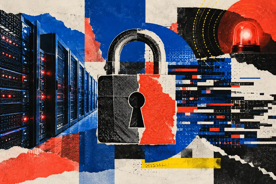 Ilustración editorial de Ruido Cero sobre ciberseguridad