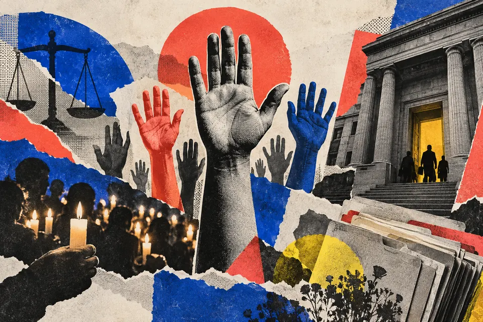Ilustración editorial de Ruido Cero sobre derechos humanos