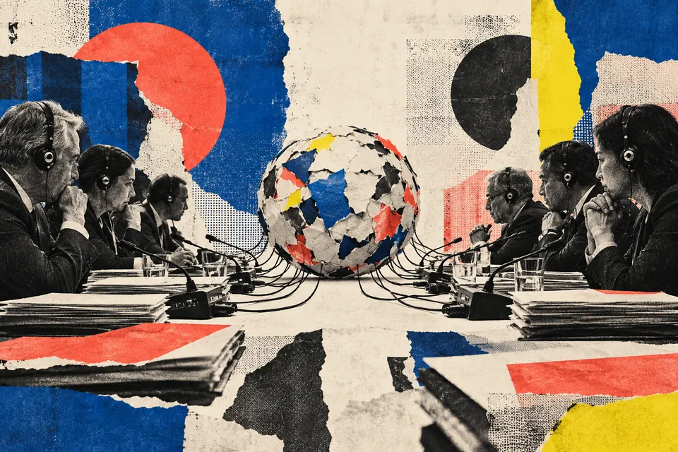 Ilustración editorial de Ruido Cero sobre relaciones internacionales