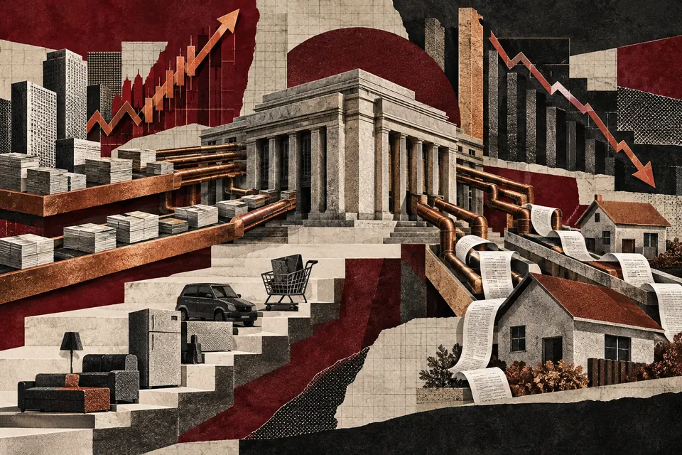Ilustración editorial de Ruido Cero sobre economía y presupuesto