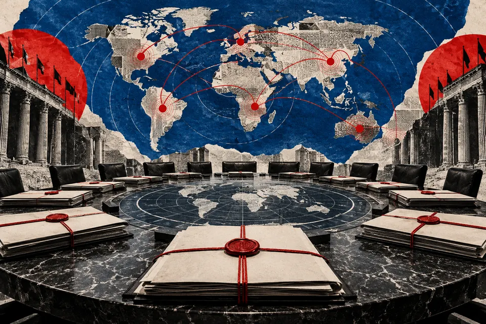 Ilustración editorial de Ruido Cero sobre medios y desinformación