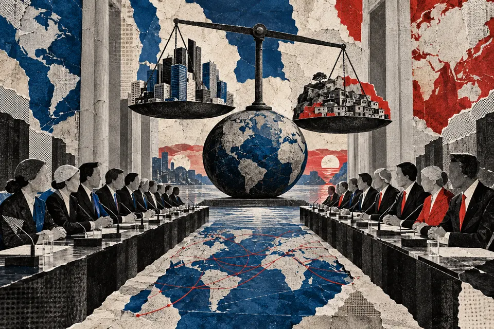 Ilustración editorial de Ruido Cero sobre banca y finanzas