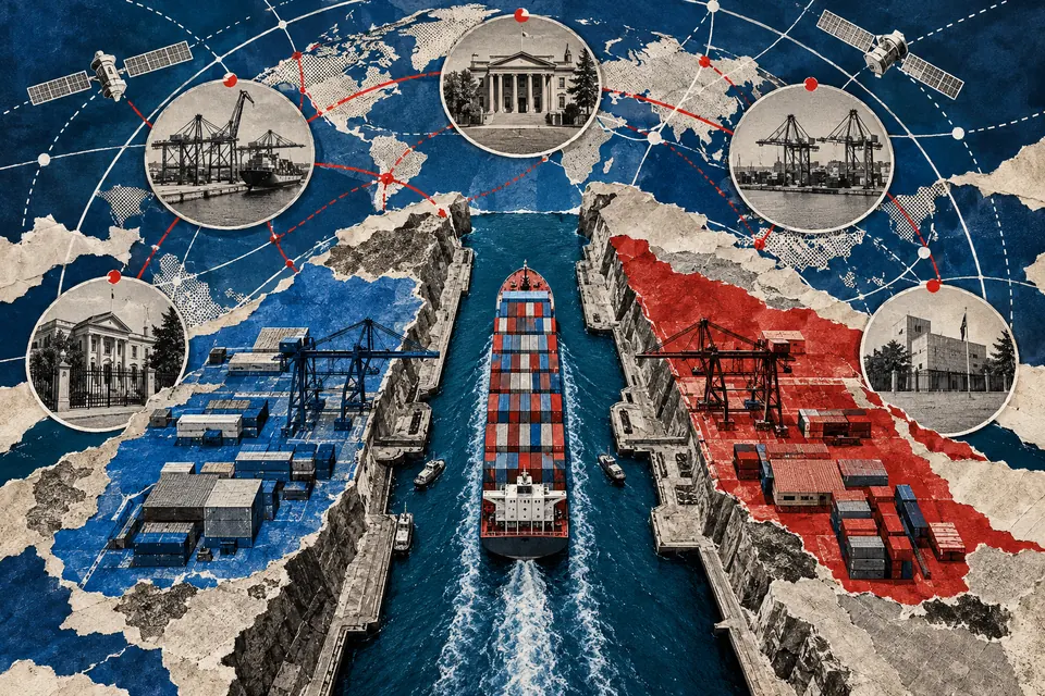 Ilustración editorial de Ruido Cero sobre crimen organizado