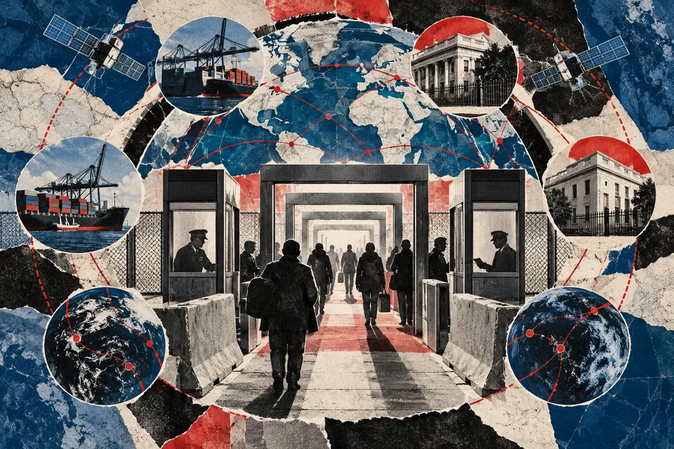 Ilustración editorial de Ruido Cero sobre migración