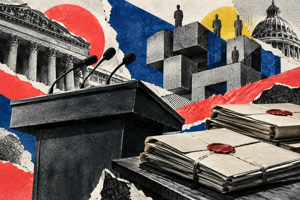 Ilustración editorial de Ruido Cero sobre Congreso y proceso legislativo