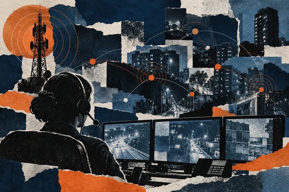 Ilustración editorial de Ruido Cero sobre crimen organizado